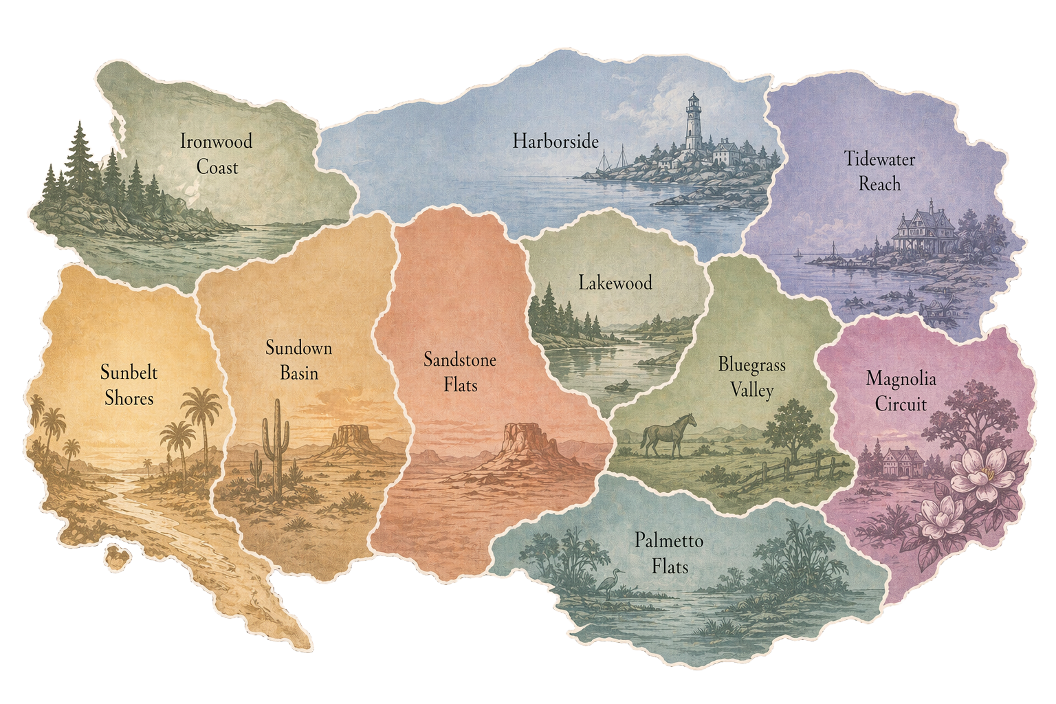 Belverra regions map